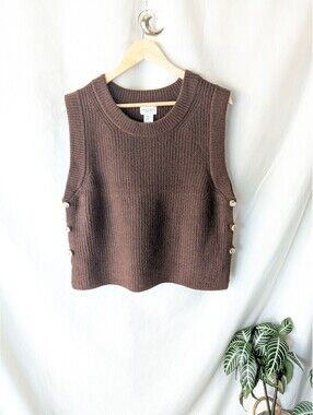 Song of Style Brown Knit Sleeveless Sweater Vest XL